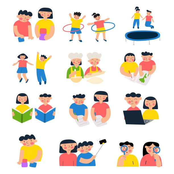 一套图标的孩子休闲。图片下载