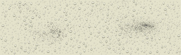 真实的水滴在黄色的背景-向量图片下载