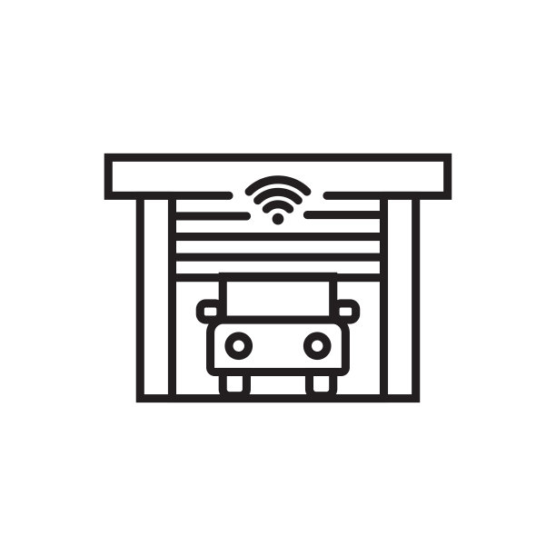 无线车库门轮廓图标矢量图形设计，标志，网站，社交媒体，移动应用程序，ui插图图片下载