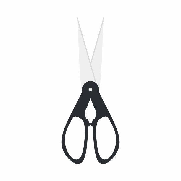 黑色剪刀孤立在白色背景。家用工具。剪子用于造纸、理发、建筑等。烹饪符号上剪子图标卡通设计。矢量概念在平面复古风格图片下载