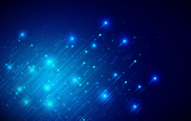 矢量插图抽象未来高科技深蓝色背景。高科技数字技术概念。图片下载