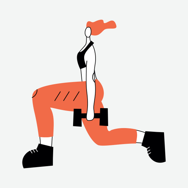 矢量插图与女人做哑铃运动。卡通人物图片下载