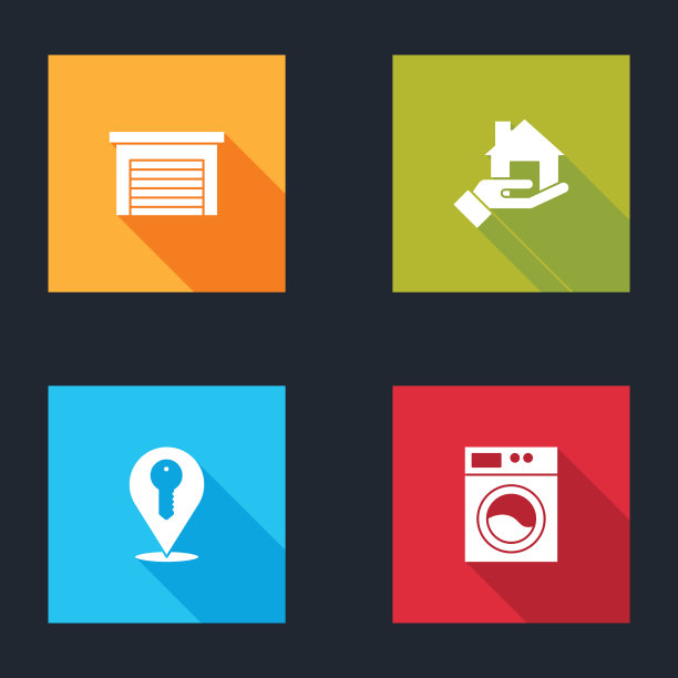 设置车库房地产经纪人位置键和洗衣机图标图片下载