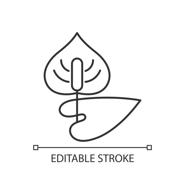 花烛属植物线性图标图片下载