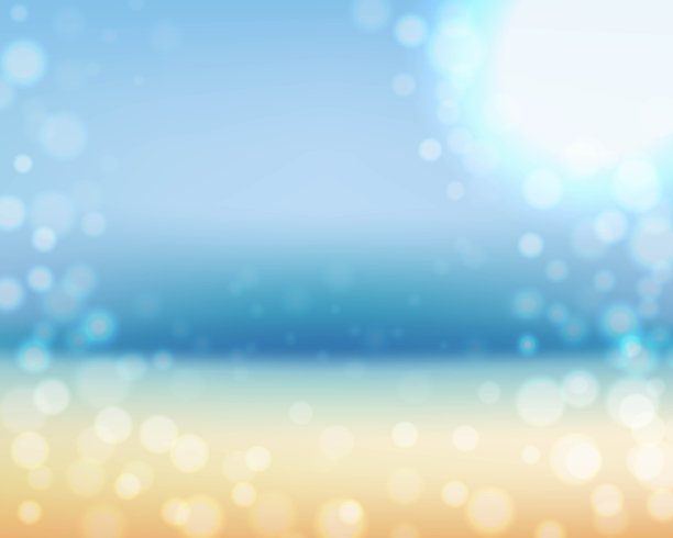 模糊的海水与散景图片下载