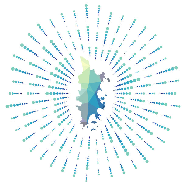 普吉岛形状，多边形日射。图片下载