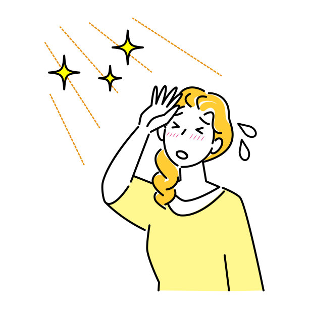 在夏日阳光下晒黑，皮肤感到刺痛、又热又出汗的女人图片下载