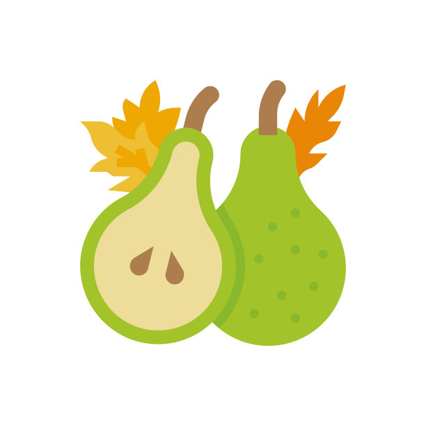 梨图标孤立在白色背景的梨标志图片下载