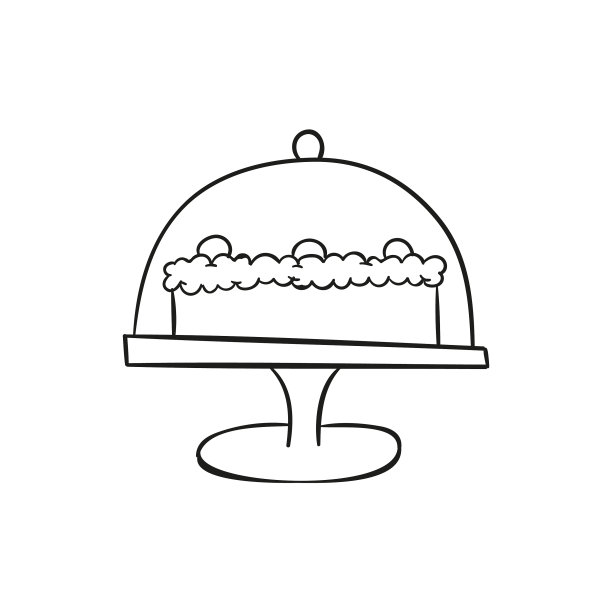 蛋糕盒线图标孤立在白色背景图片下载