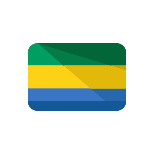 加蓬旗帜图标孤立在白色背景图片下载