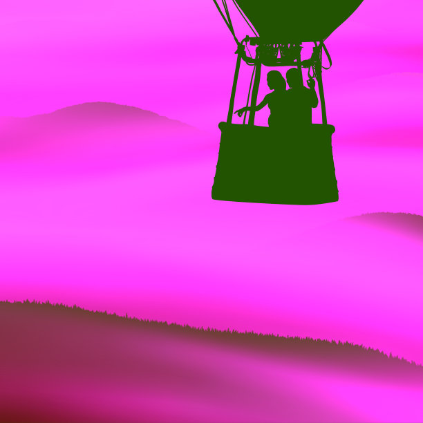 气球篮子里的情人图片下载