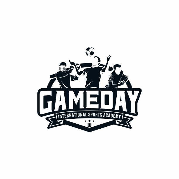 为国际体育学院设计足球、橄榄球、基本球的模板图片下载