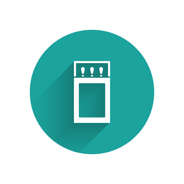 打开火柴盒和火柴图标隔离在蓝色背景。纸艺术风格。向量图片下载