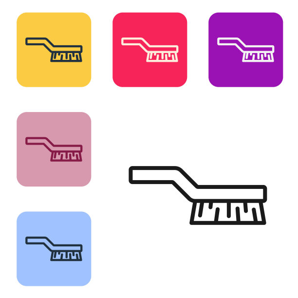 白色背景上的台球桌刷子图标图片下载