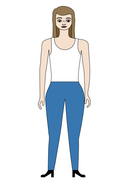 女孩站卡通人物孤立-向量图片下载