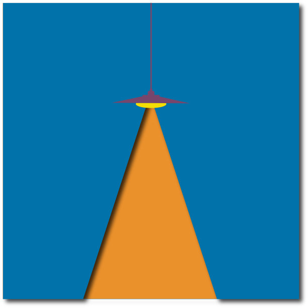 灯就是灯。现代的室内。吊灯在平面卡通风格。商业广告横幅。放置你的文本。图片下载