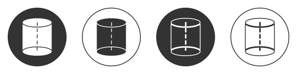黑色几何图形图标孤立在白色背景。抽象的形状。几何装饰。圆按钮。向量图片下载