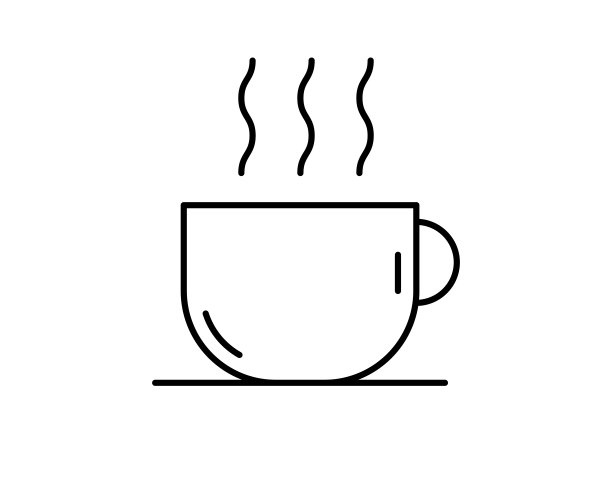 咖啡玻璃标志图标。热咖啡按钮。用蒸汽喝热茶。外卖。灰色圆形按钮与图标。向量图片下载