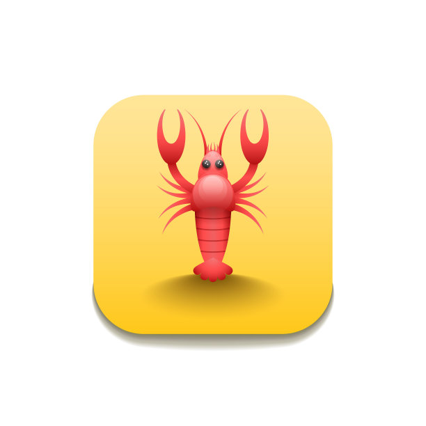 龙虾标志矢量符号图标设计风格图片下载