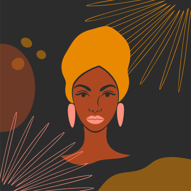 背景是一个漂亮的黑人女人。图片下载