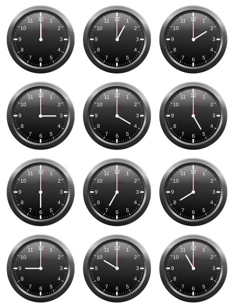 黑色钟面的集合图片下载