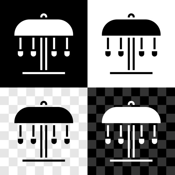 设置吸引旋转木马图标孤立的黑色和白色，透明的背景。游乐园。儿童娱乐游乐场、游憩公园。向量图片下载