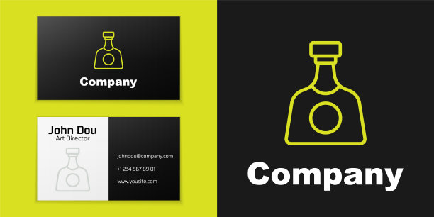 标志类型线龙舌兰瓶图标孤立在黑色背景。墨西哥的含酒精的饮料。标志设计模板元素。向量图片下载