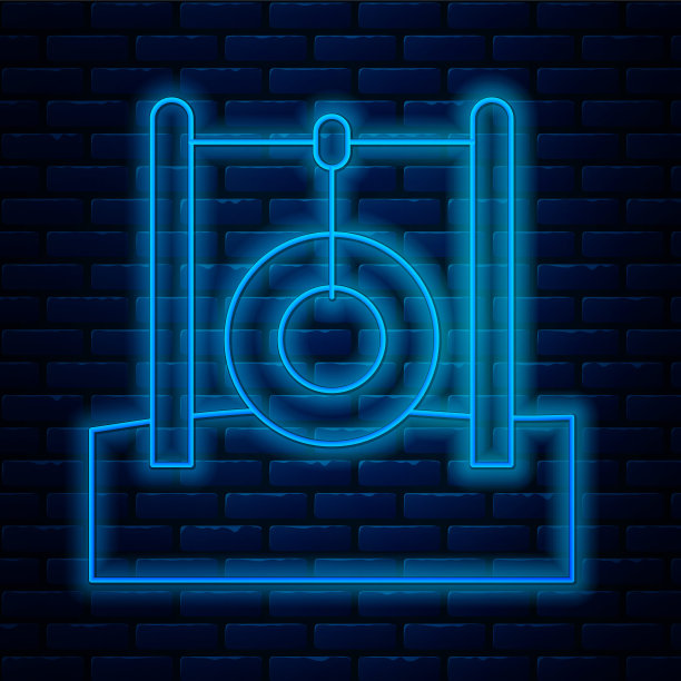 汽车轮胎悬挂在绳子上，图标孤立在砖墙的背景上。带轮胎吊绳的游乐场设备。向量图片下载