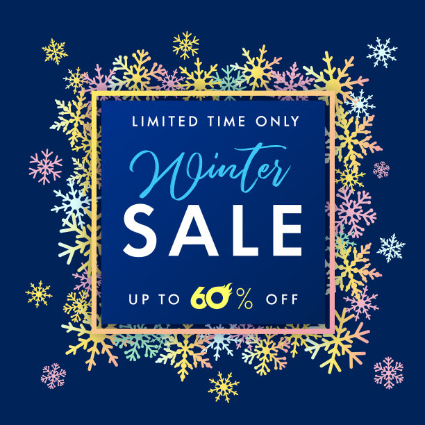 优雅的冬季特价雪旗图片下载