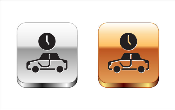 黑色旅行时图标孤立在白色上图片下载