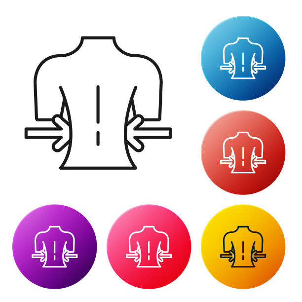 黑线按摩图标孤立在白色图片下载