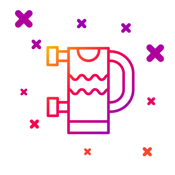 彩色线加热毛巾轨图标隔离上图片下载