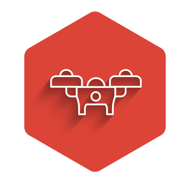 白线无人机飞行图标与长隔离图片下载