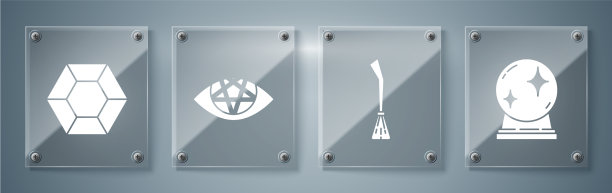 设魔法球女巫扫帚五角星和魔法图片下载