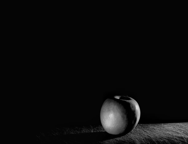 黑白色的苹果图片下载