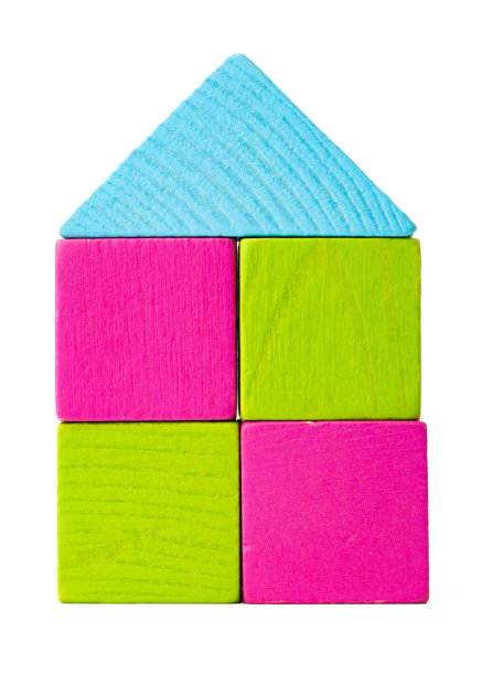 彩色的玩具构造部件孤立在白色图片下载