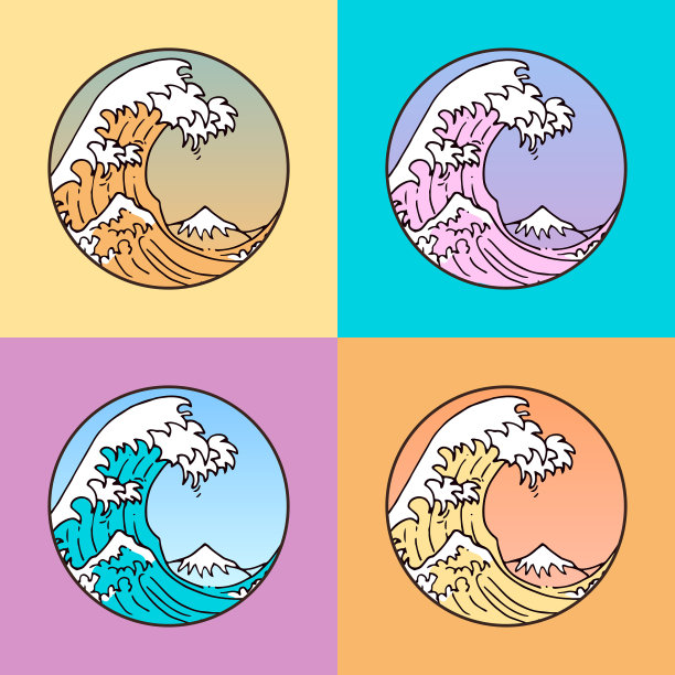 波浪标志美观简约图片下载