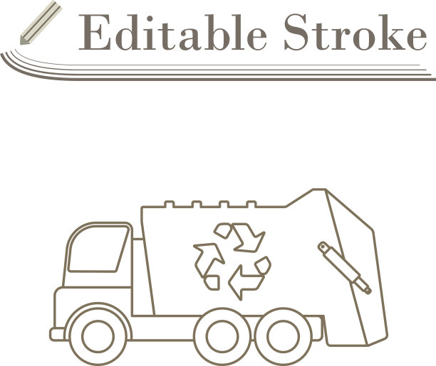 有回收图标的垃圾车图片下载