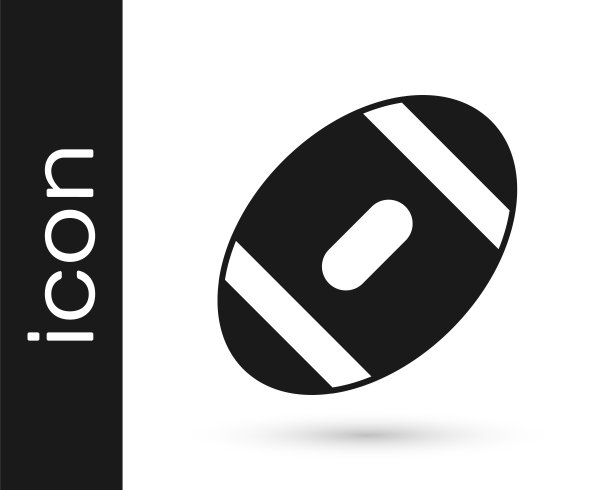 美国黑人橄榄球图标孤立的白色背景。橄榄球图标。团队运动游戏的标志。向量图片下载