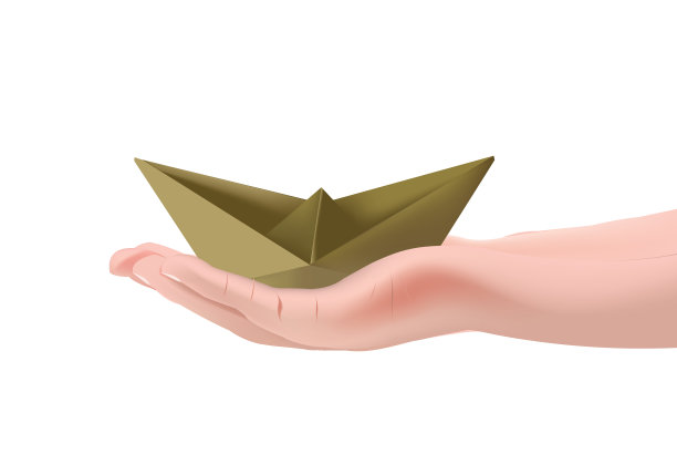 手拿纸船图片下载