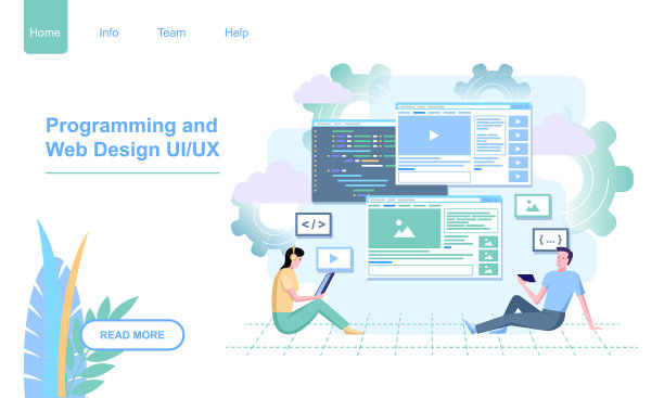 人字网设计UI ux登陆页面模板扁平化图片下载