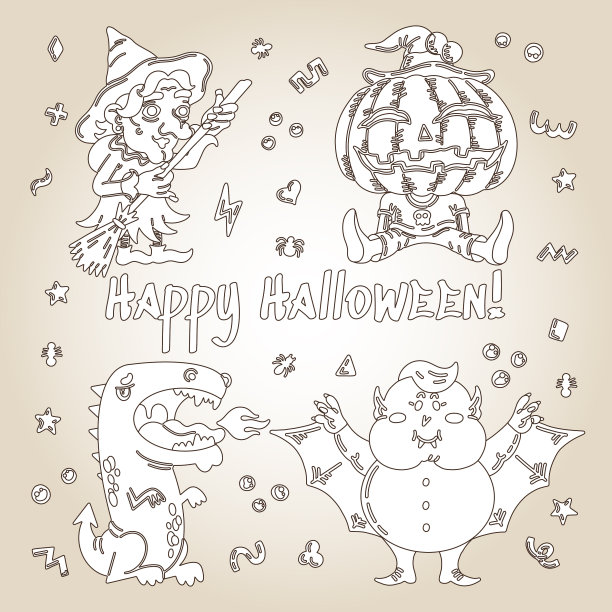 怪物卡通人物手绘图片下载