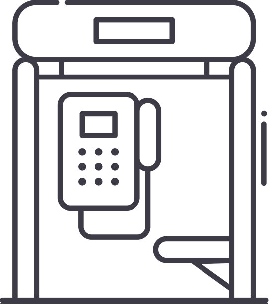 电话亭图标线性隔离图片下载
