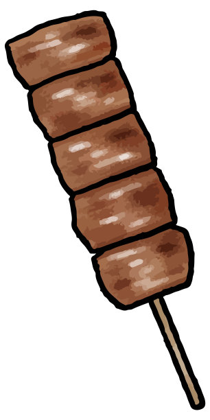 [手绘病媒食物说明材料]牛肉串说明[集市、节日、摊位上的食物]图片下载