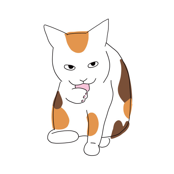 一只猫的绘画艺术作品图片下载