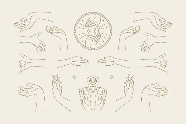 女性手势收藏线艺手图片下载