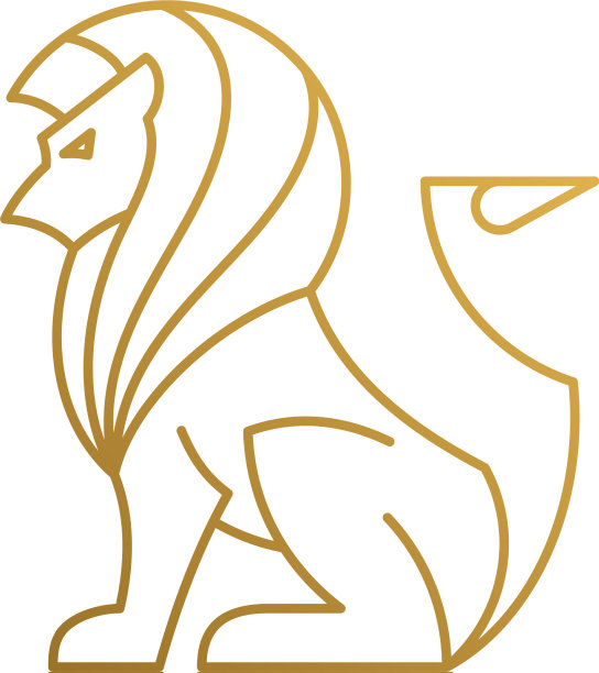 标志坐狮用手细画图片下载