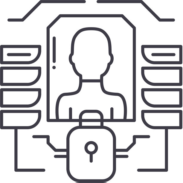 个人数据图标线性隔离图片下载