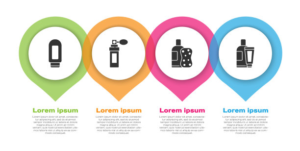 设置膏霜或乳液化妆品管香水瓶图片下载