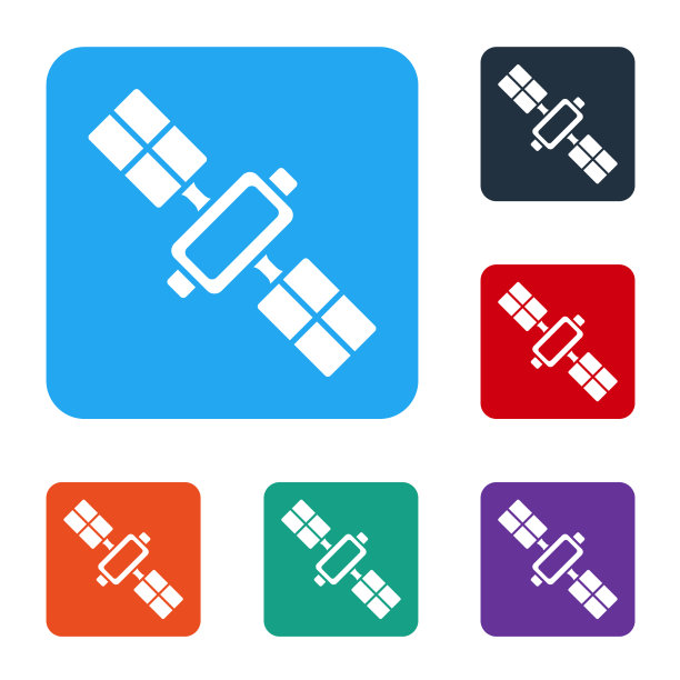 白色卫星图标孤立在白色背景上图片下载